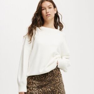 CottonOn White Chunky Oversized Sweater